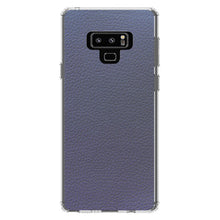 DistinctInk® Clear Shockproof Hybrid Case for Apple iPhone / Samsung Galaxy / Google Pixel - Dark Grey Faux Leather Print Design