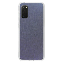 DistinctInk® Clear Shockproof Hybrid Case for Apple iPhone / Samsung Galaxy / Google Pixel - Dark Grey Faux Leather Print Design