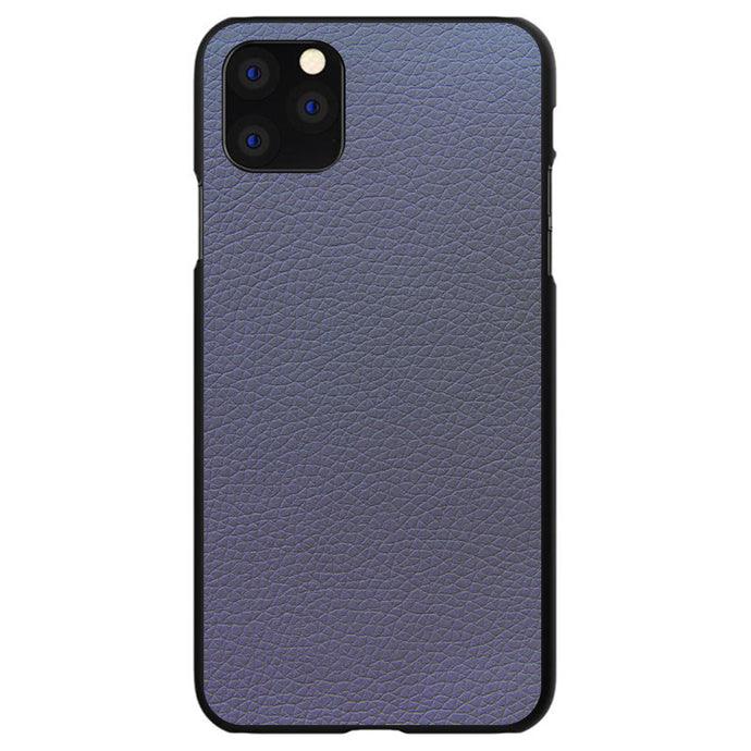 DistinctInk® Hard Plastic Snap-On Case for Apple iPhone or Samsung Galaxy - Dark Grey Leather Print Design