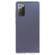 DistinctInk® Clear Shockproof Hybrid Case for Apple iPhone / Samsung Galaxy / Google Pixel - Dark Grey Faux Leather Print Design