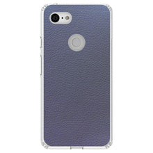 DistinctInk® Clear Shockproof Hybrid Case for Apple iPhone / Samsung Galaxy / Google Pixel - Dark Grey Faux Leather Print Design