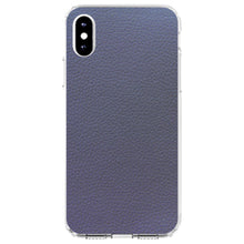 DistinctInk® Clear Shockproof Hybrid Case for Apple iPhone / Samsung Galaxy / Google Pixel - Dark Grey Faux Leather Print Design