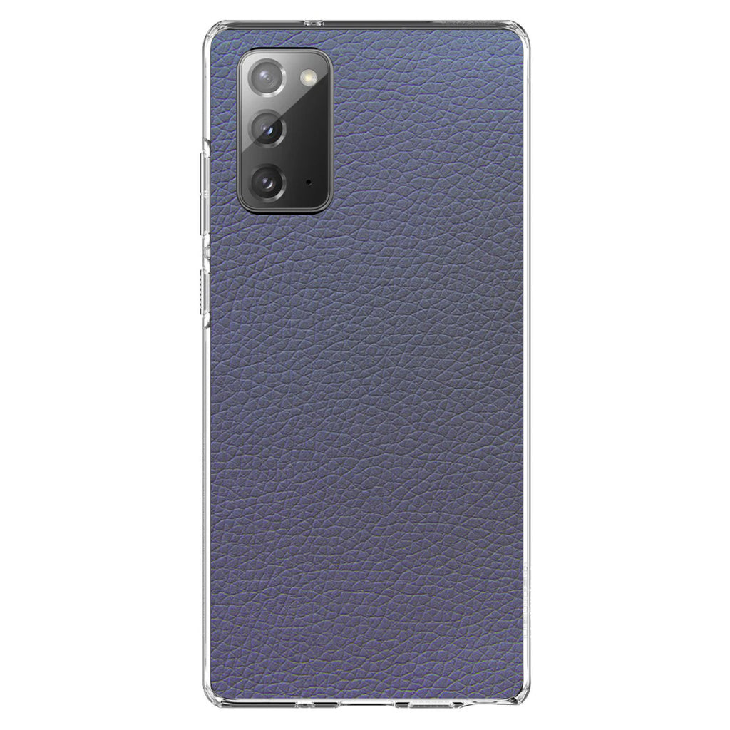 Dark Grey Faux Leather Print Design Clear Shockproof iPhone Case, view 8