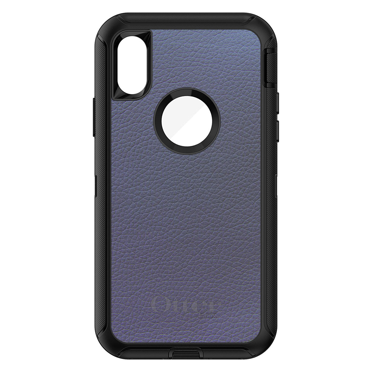 Dark Grey Leather Print Design OtterBox Defender Case for iPhone & Galaxy, view 3