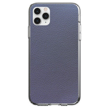 DistinctInk® Clear Shockproof Hybrid Case for Apple iPhone / Samsung Galaxy / Google Pixel - Dark Grey Faux Leather Print Design