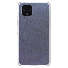 DistinctInk® Clear Shockproof Hybrid Case for Apple iPhone / Samsung Galaxy / Google Pixel - Dark Grey Faux Leather Print Design
