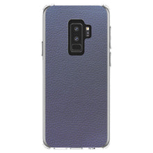 DistinctInk® Clear Shockproof Hybrid Case for Apple iPhone / Samsung Galaxy / Google Pixel - Dark Grey Faux Leather Print Design