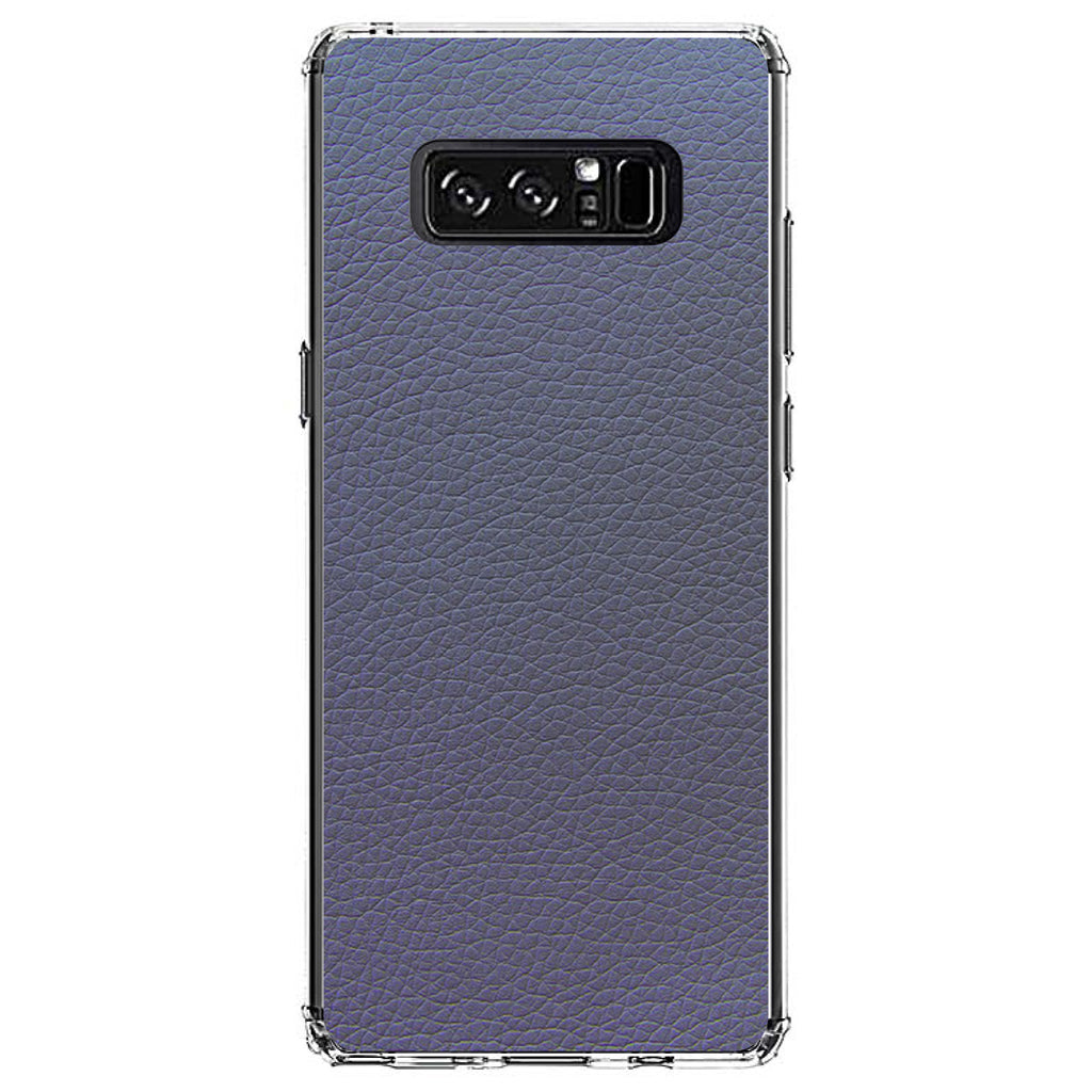 Dark Grey Faux Leather Print Design Clear Shockproof iPhone Case, view 12