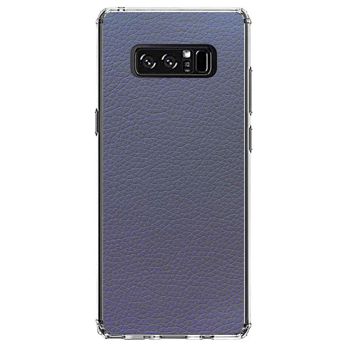 Dark Grey Faux Leather Print Design Clear Shockproof iPhone Case, view 12