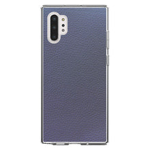 DistinctInk® Clear Shockproof Hybrid Case for Apple iPhone / Samsung Galaxy / Google Pixel - Dark Grey Faux Leather Print Design