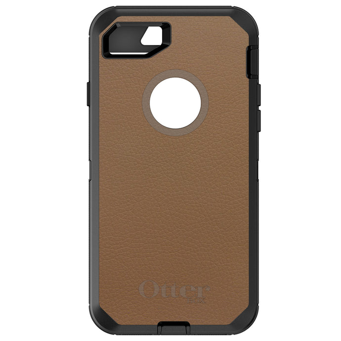 DistinctInk™ OtterBox Defender Series Case for Apple iPhone / Samsung Galaxy / Google Pixel - Brown Leather Print Design