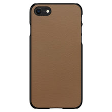 DistinctInk® Hard Plastic Snap-On Case for Apple iPhone or Samsung Galaxy - Brown Leather Print Design