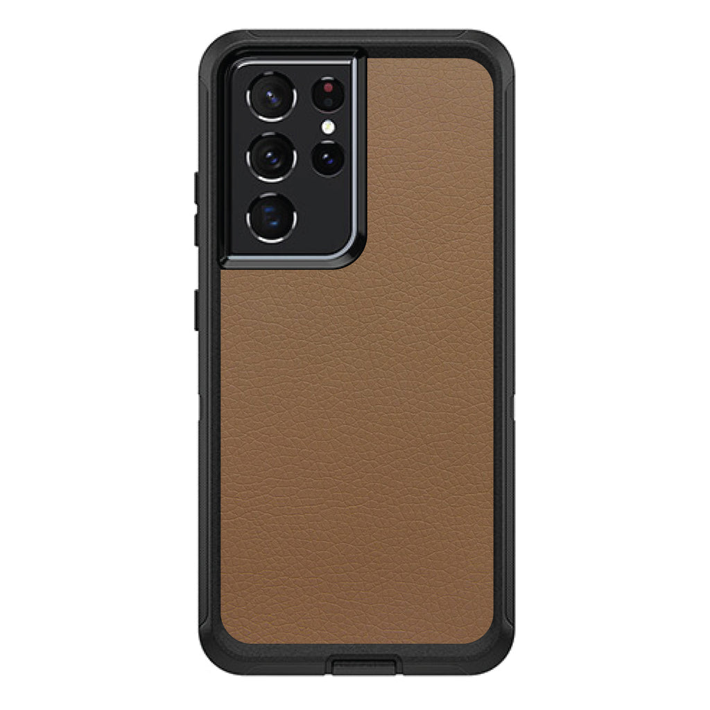 Brown Leather Print Design OtterBox Defender Case for iPhone & Galaxy, view 7