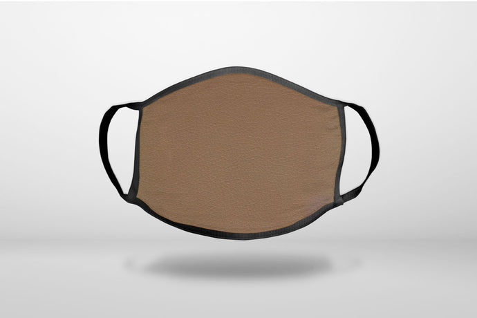 Brown Faux Leather Print Design - 3-Ply Reusable Soft Face Mask Covering, Unisex, Cotton Inner Layer