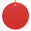 Red Faux Leather Print Design Ceramic Ornament