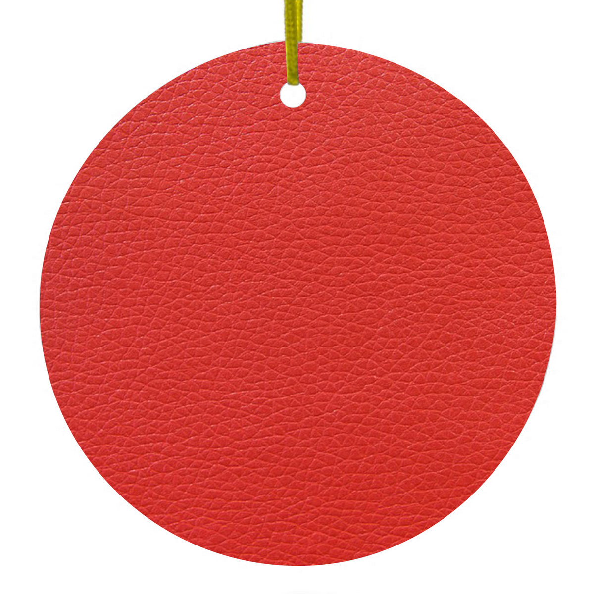 Red Faux Leather Print Design Ceramic Ornament