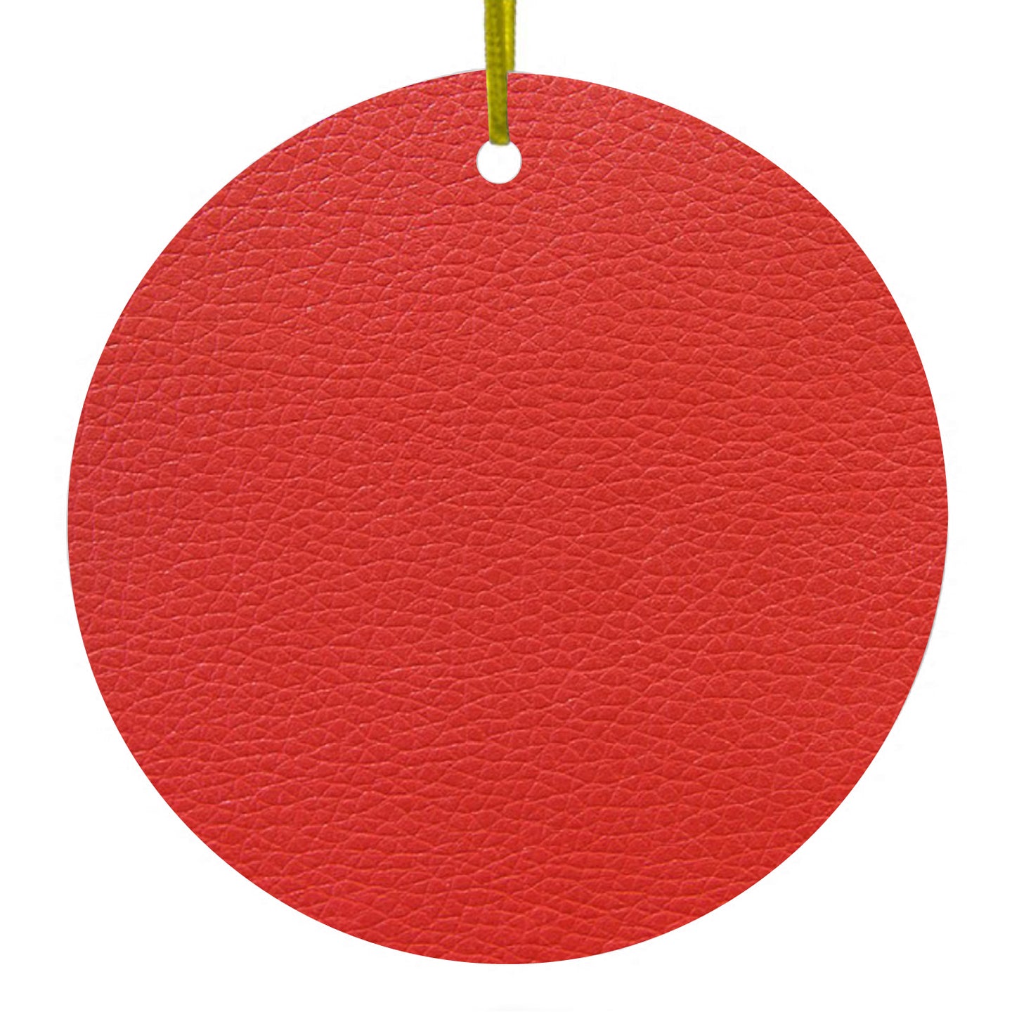 Red Faux Leather Print Design Ceramic Ornament