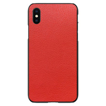 DistinctInk® Hard Plastic Snap-On Case for Apple iPhone or Samsung Galaxy - Red Leather Print Design