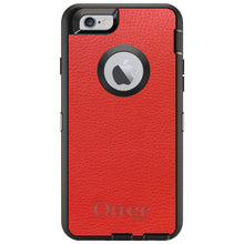 DistinctInk™ OtterBox Defender Series Case for Apple iPhone / Samsung Galaxy / Google Pixel - Red Leather Print Design