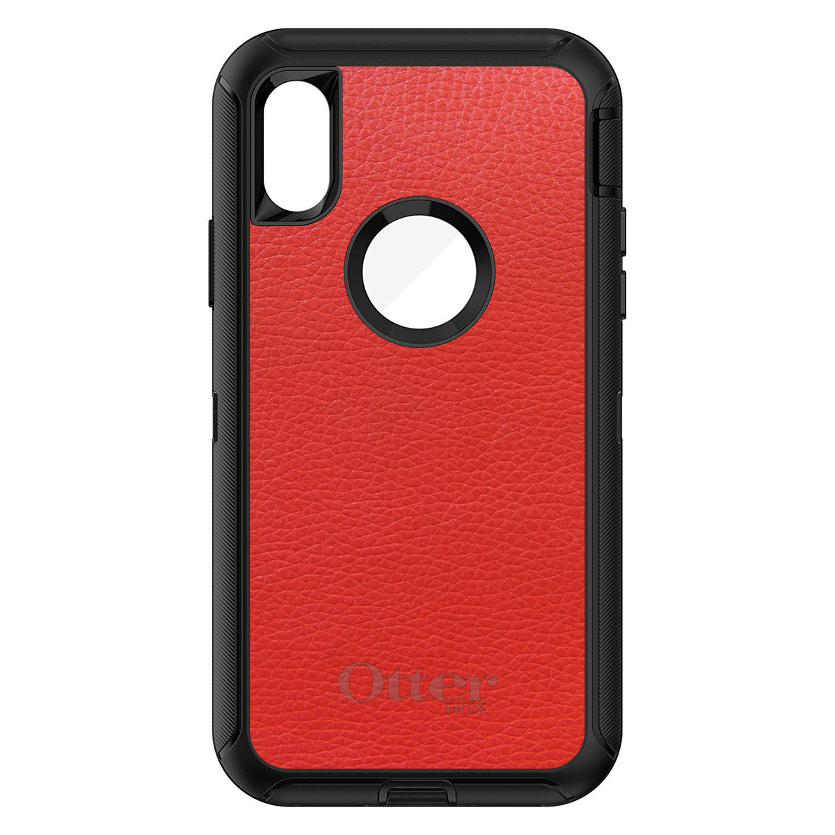 Red Leather Print Design OtterBox Defender Case for iPhone & Galaxy, view 3
