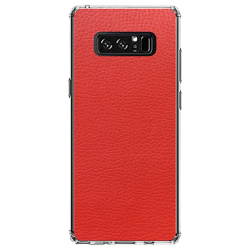 Red Faux Leather Print Design Clear Shockproof iPhone Case, view 12