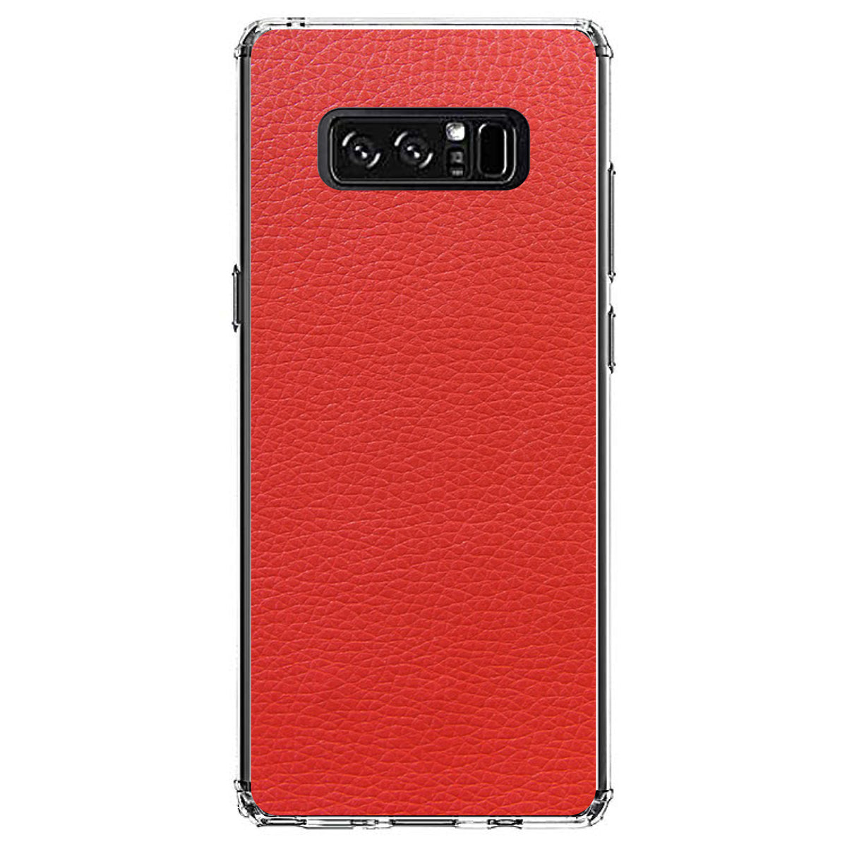 Red Faux Leather Print Design Clear Shockproof iPhone Case, view 12