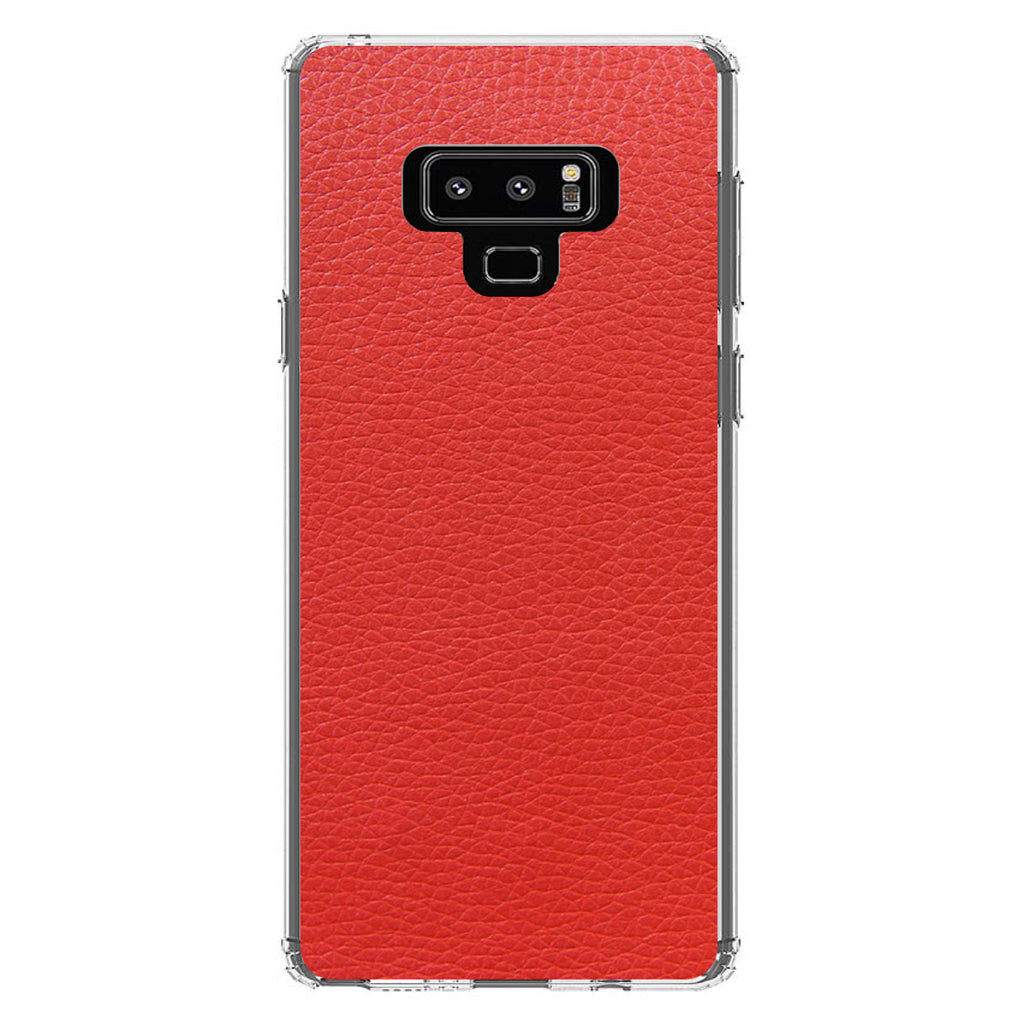 Red Faux Leather Print Design Clear Shockproof iPhone Case, view 11