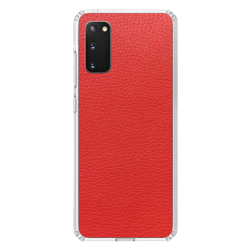 Red Faux Leather Print Design Clear Shockproof iPhone Case, view 14