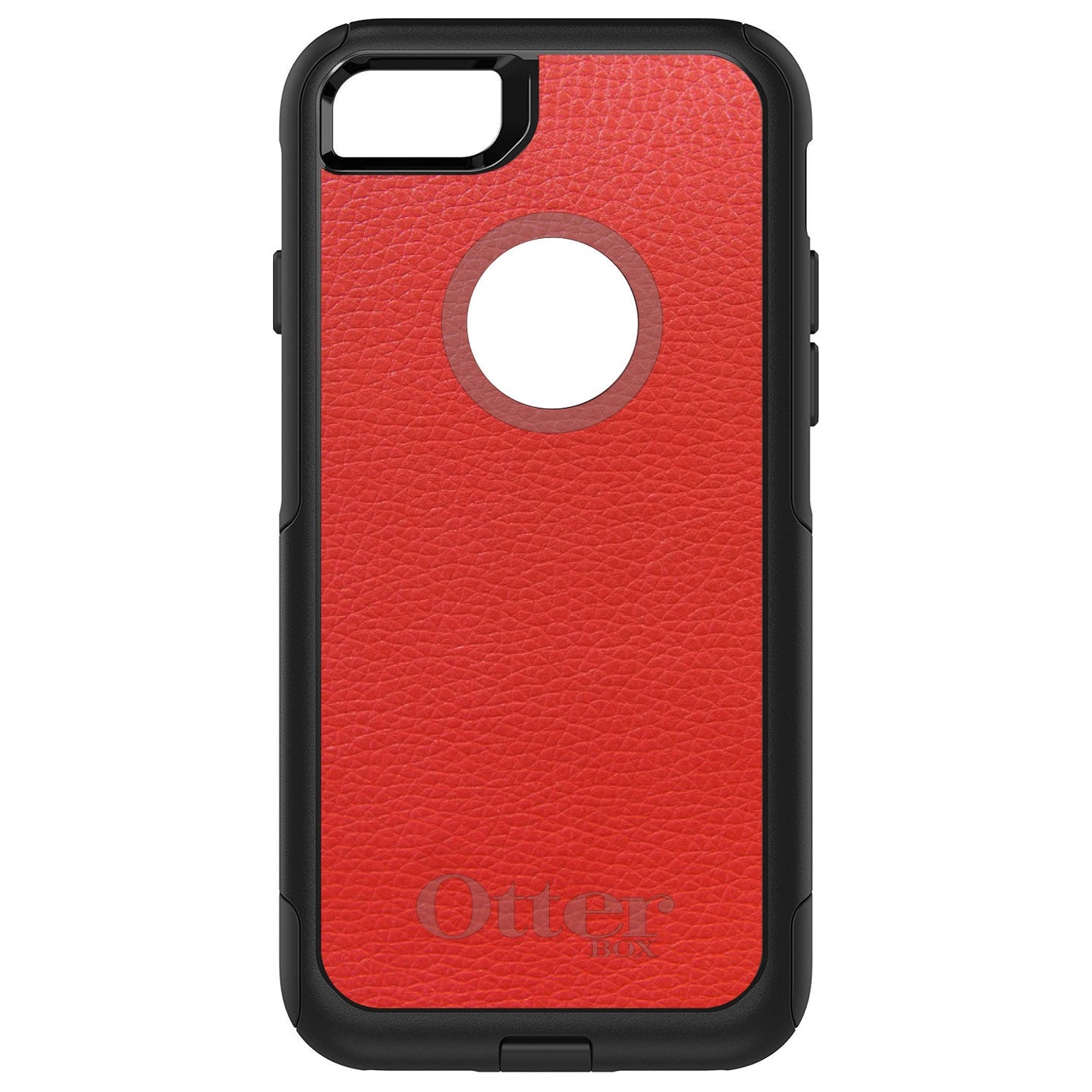 DistinctInk™ OtterBox Commuter Series Case for Apple iPhone or Samsung Galaxy - Red Leather Print Design