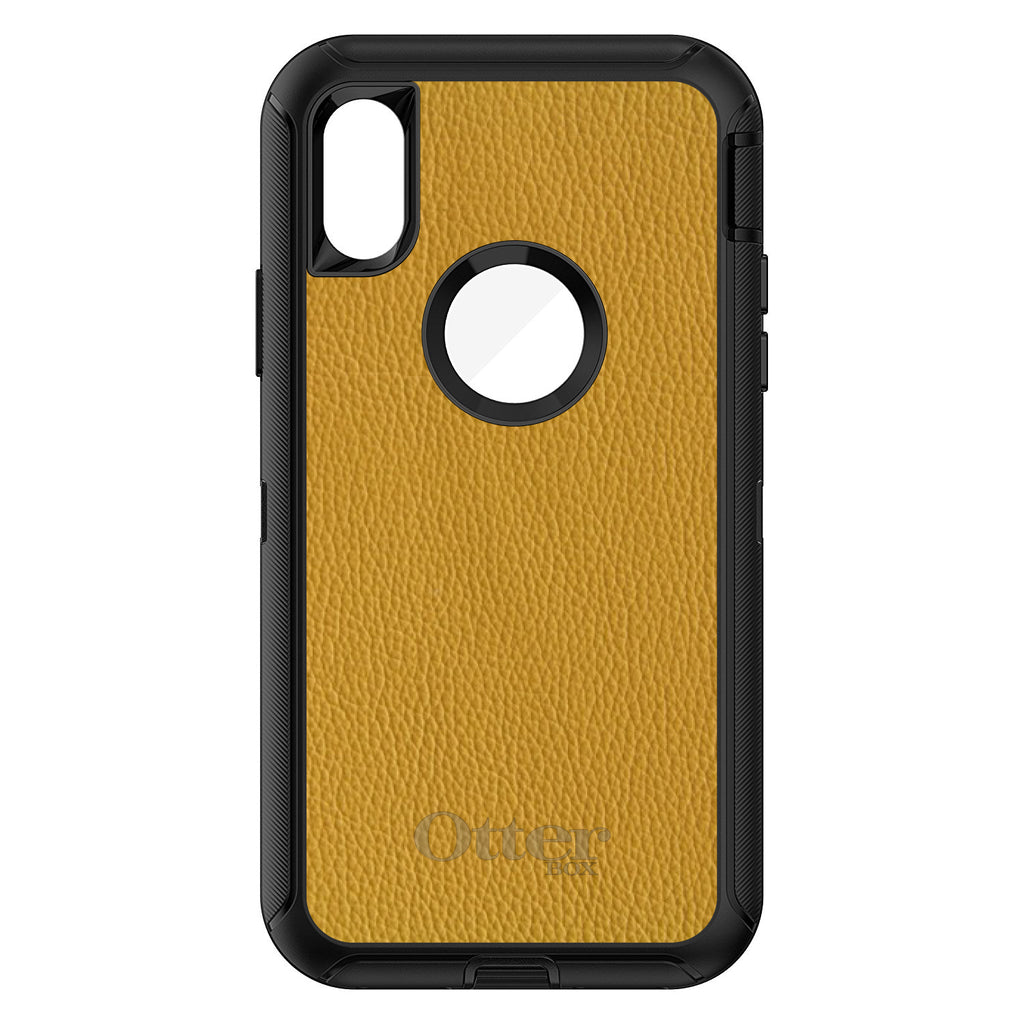 Yellow Leather Print Design OtterBox Defender Case for iPhone & Galaxy, view 3