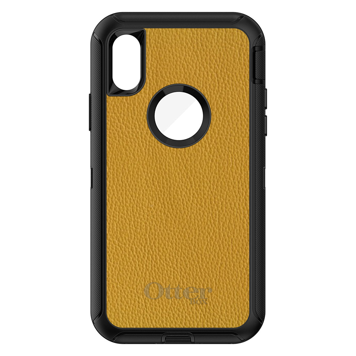 Yellow Leather Print Design OtterBox Defender Case for iPhone & Galaxy, view 3