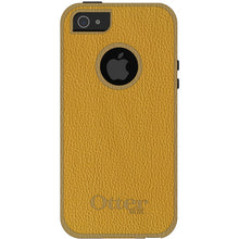 DistinctInk™ OtterBox Commuter Series Case for Apple iPhone or Samsung Galaxy - Yellow Leather Print Design