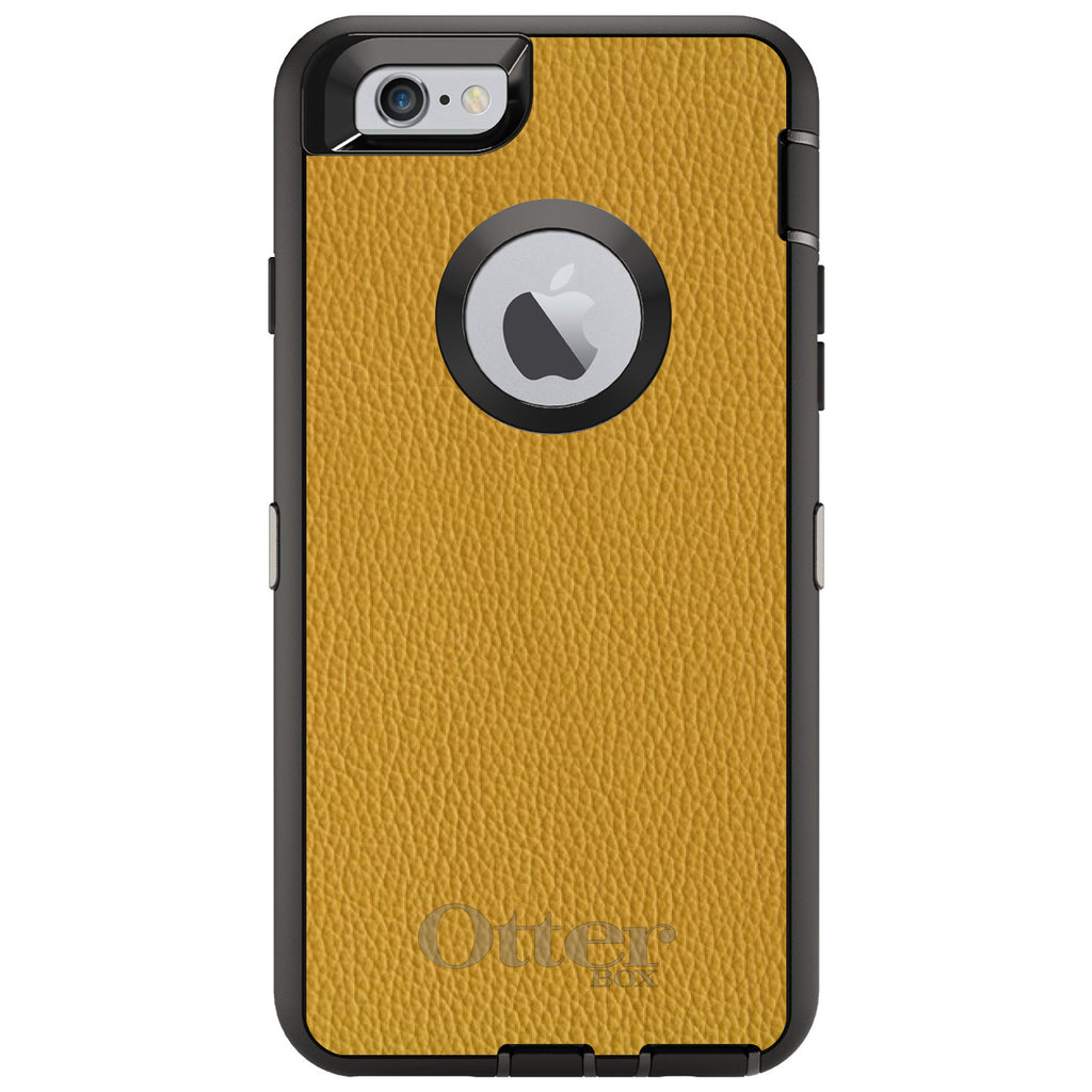 Yellow Leather Print Design OtterBox Defender Case for iPhone & Galaxy, view 4