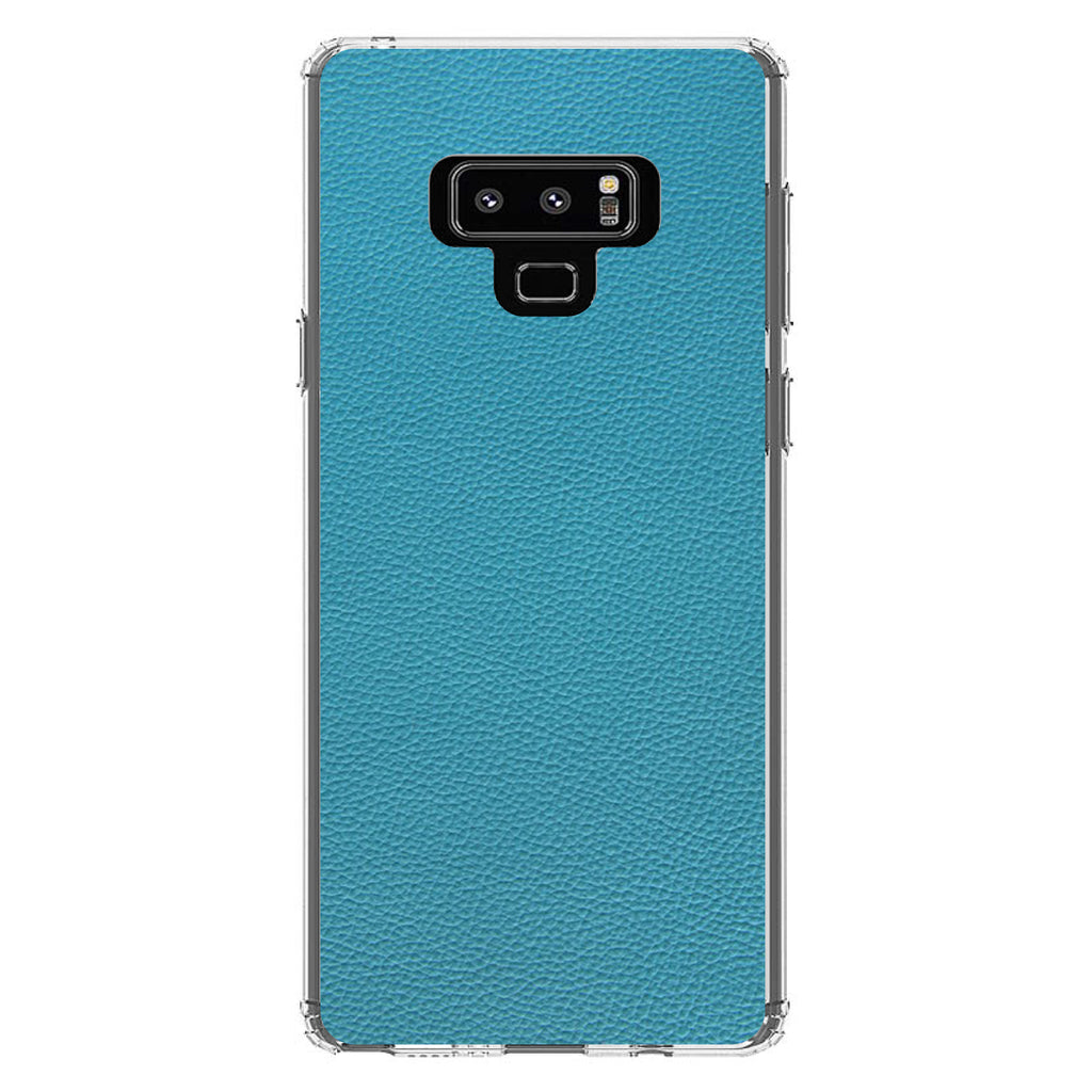 Teal Faux Leather Print Design Clear Shockproof iPhone Case, view 11