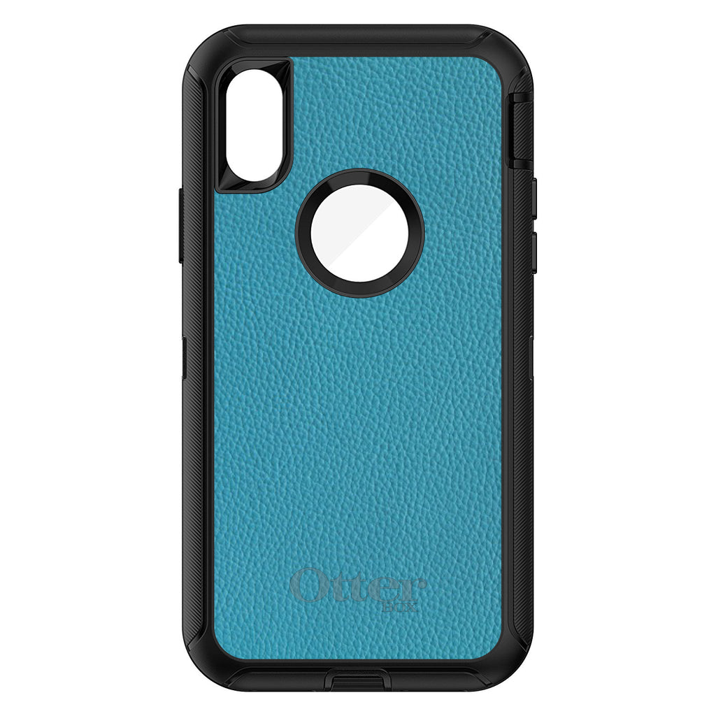 Teal Leather Print Design OtterBox Defender Case for iPhone & Galaxy, view 3