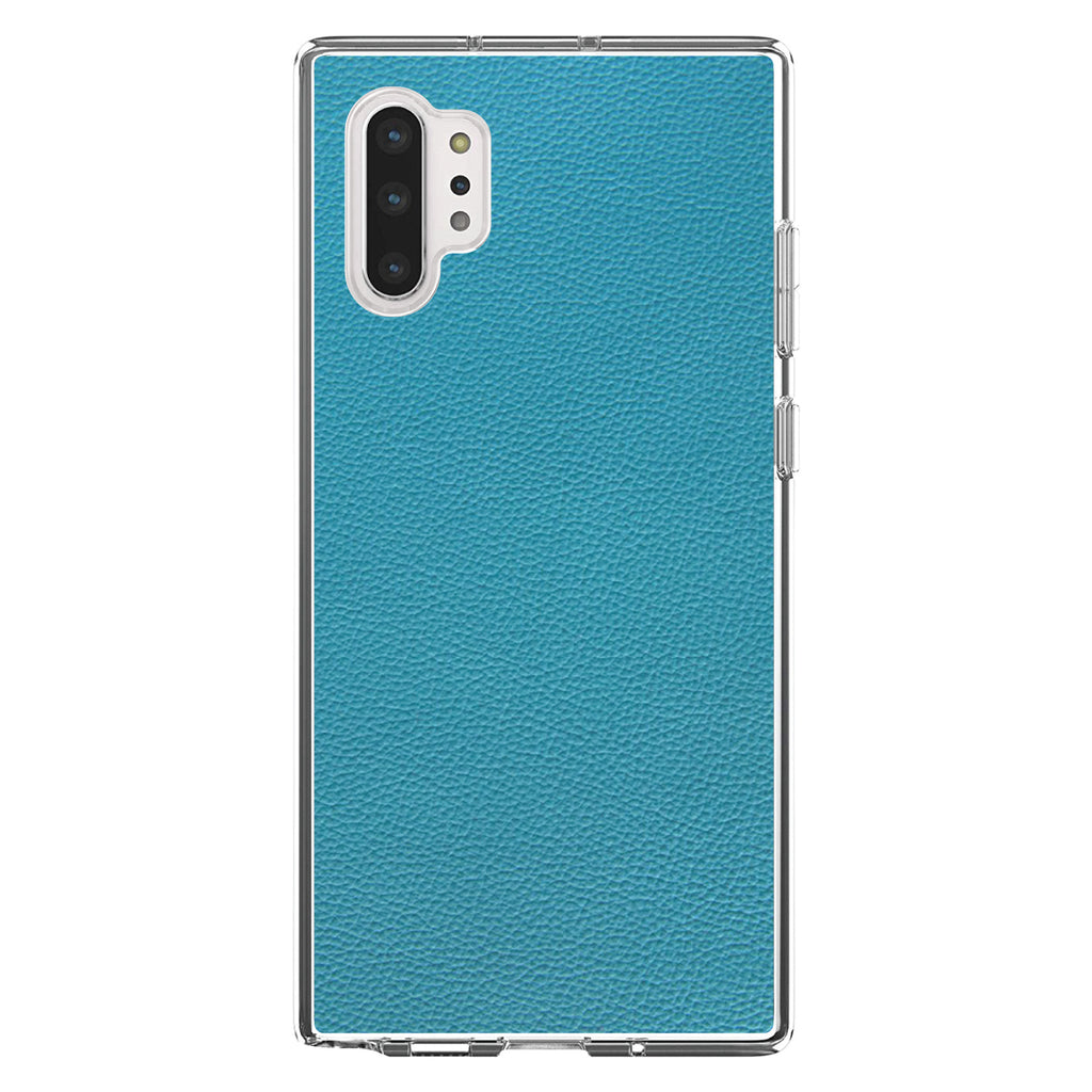Teal Faux Leather Print Design Clear Shockproof iPhone Case, view 10