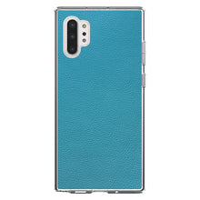 DistinctInk® Clear Shockproof Hybrid Case for Apple iPhone / Samsung Galaxy / Google Pixel - Teal Faux Leather Print Design