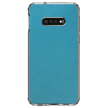 DistinctInk® Clear Shockproof Hybrid Case for Apple iPhone / Samsung Galaxy / Google Pixel - Teal Faux Leather Print Design
