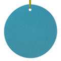 Teal Faux Leather Print Design Ceramic Ornament