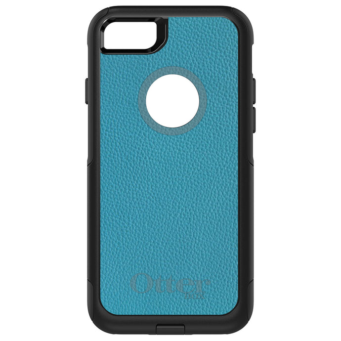 DistinctInk OtterBox Commuter Series Case for Apple iPhone or Samsung Galaxy - Teal Leather Print Design