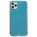 Teal Faux Leather Print Design Clear Shockproof iPhone Case