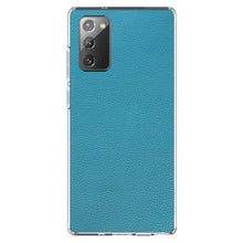 DistinctInk® Clear Shockproof Hybrid Case for Apple iPhone / Samsung Galaxy / Google Pixel - Teal Faux Leather Print Design