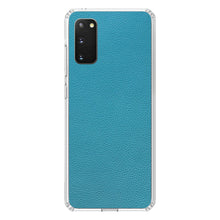 DistinctInk® Clear Shockproof Hybrid Case for Apple iPhone / Samsung Galaxy / Google Pixel - Teal Faux Leather Print Design