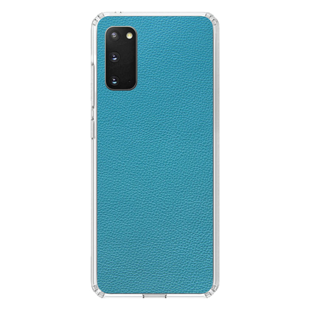 Teal Faux Leather Print Design Clear Shockproof iPhone Case, view 14
