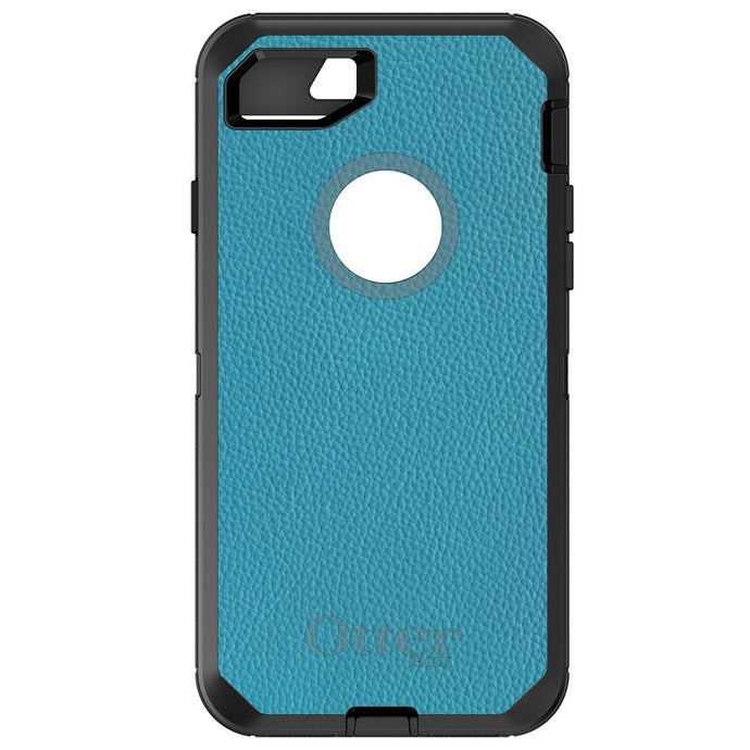 DistinctInk™ OtterBox Defender Series Case for Apple iPhone / Samsung Galaxy / Google Pixel - Teal Leather Print Design