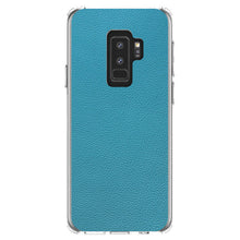DistinctInk® Clear Shockproof Hybrid Case for Apple iPhone / Samsung Galaxy / Google Pixel - Teal Faux Leather Print Design