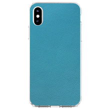 DistinctInk® Clear Shockproof Hybrid Case for Apple iPhone / Samsung Galaxy / Google Pixel - Teal Faux Leather Print Design