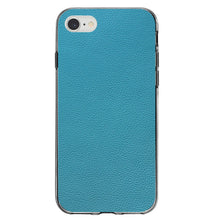 DistinctInk® Clear Shockproof Hybrid Case for Apple iPhone / Samsung Galaxy / Google Pixel - Teal Faux Leather Print Design