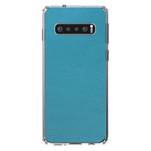 DistinctInk® Clear Shockproof Hybrid Case for Apple iPhone / Samsung Galaxy / Google Pixel - Teal Faux Leather Print Design