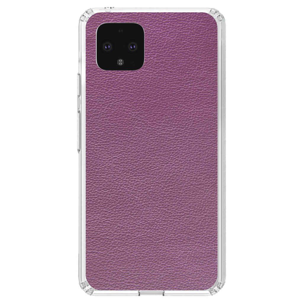 Purple Faux Leather Print Design Clear Shockproof iPhone Case, view 24